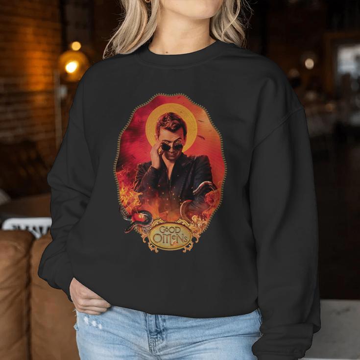 Gute Omens Crowley Portrait Sweatshirt Frauen Lustige Geschenke