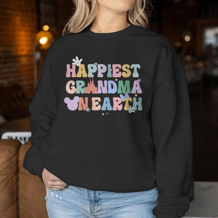 Happiest Grandma On Earth Family Trip Happiest Place Women Sweatshirt Funny Gifts