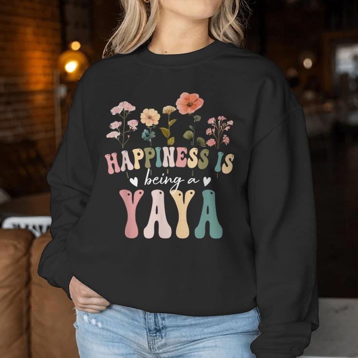 Happiness Is Being A Yaya Floral Yaya Mother's Day Women Sweatshirt Personalized Gifts