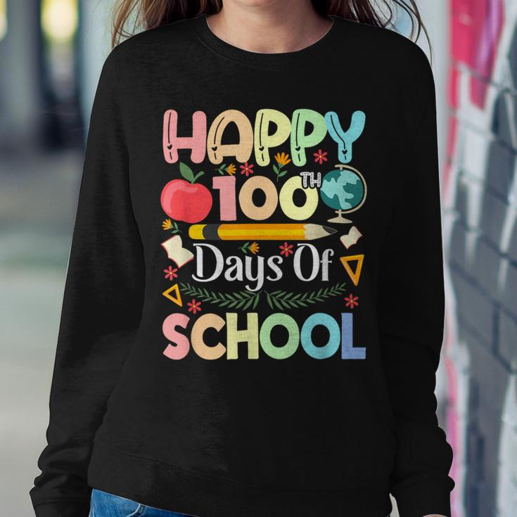 Happy 100 Days Of School 100 Days Of School Teacher Women Sweatshirt Unique Gifts