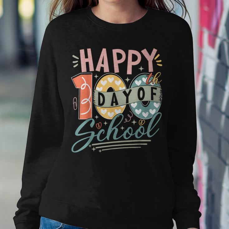 Happy 100Th Day Of School 100 Days Of School Teacher Student Women Sweatshirt Unique Gifts