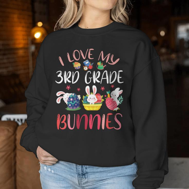 Happy Easter Day Teacher I Love My 3Rd Grade Bunnies Student Women Sweatshirt Unique Gifts