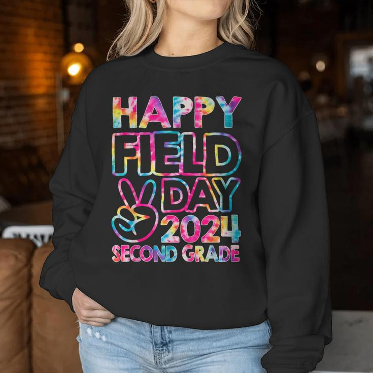 Happy Field Day 2024 Second Grade Field Trip Fun Day Tie Dye Women Sweatshirt Unique Gifts