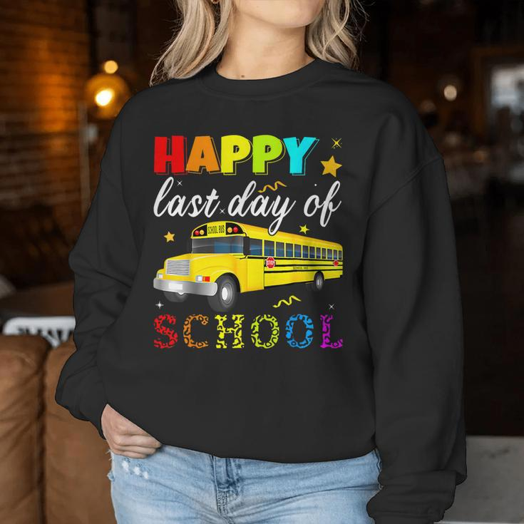 Happy Last Day Of School Bus Driver Off Duty Student Teacher Women Sweatshirt Funny Gifts