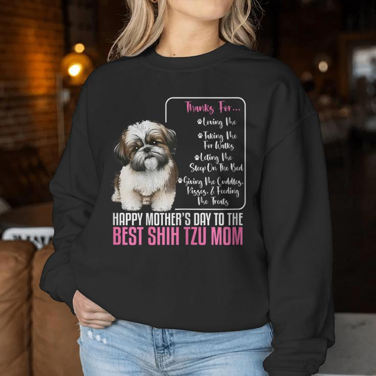 Happy Mother's Day To The Best Shih Tzu Mom Shih Tzu Mommy Women Sweatshirt Funny Gifts