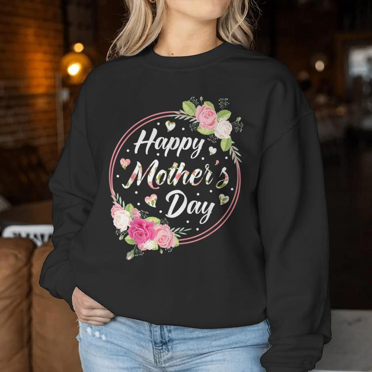 Happy Mother's Day For Mom Grandma Floral Flowers Women Sweatshirt Personalized Gifts