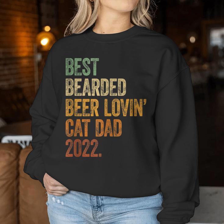 Herren Best Bearded Beer Lovin Cat Dad Bier Papa Hundeater Sweatshirt Frauen Lustige Geschenke