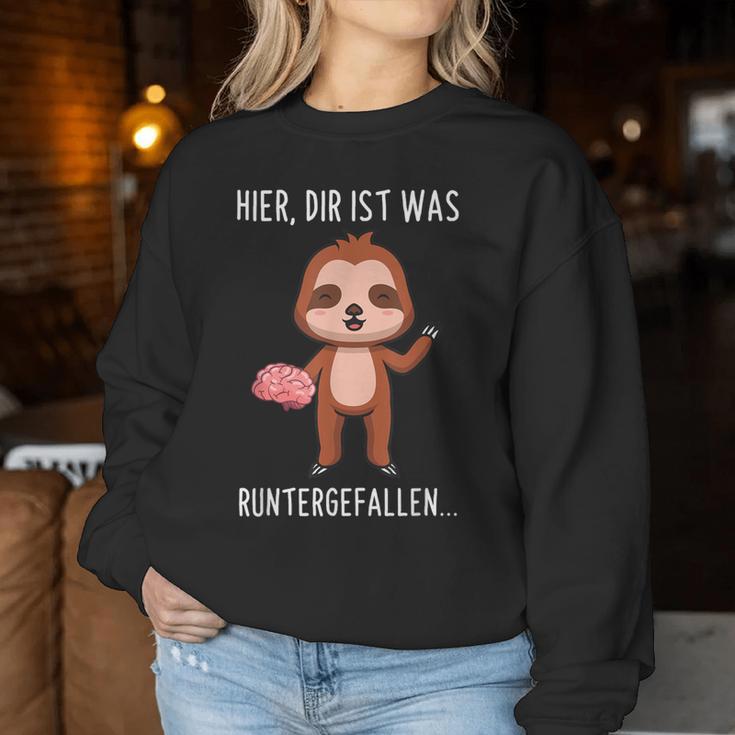 Hier Dir Ist Was Runterfallen Saying S Sweatshirt Frauen Lustige Geschenke