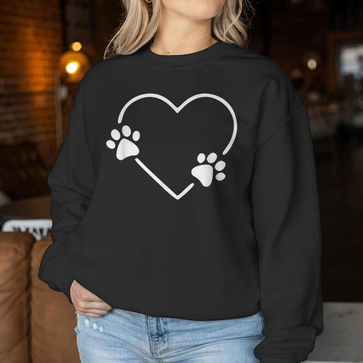 Hund Mutter Mama Mutter Besitzer Hund Pfote Herz Sweatshirt Frauen Lustige Geschenke