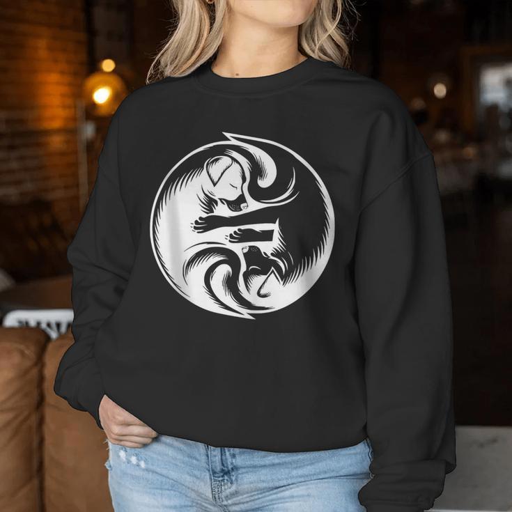 Hunde Balance Yin Yang Hundeliebhaber Geburtstag Mama Papa Sweatshirt Frauen Lustige Geschenke