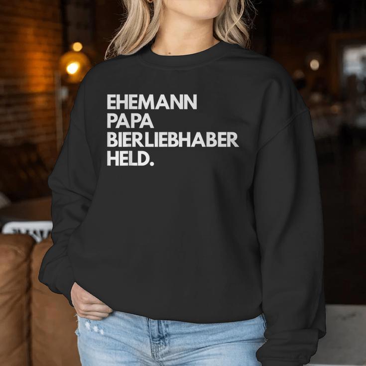 Husband Papa Beer Lover Hero Beer Drinking Party S Sweatshirt Frauen Lustige Geschenke