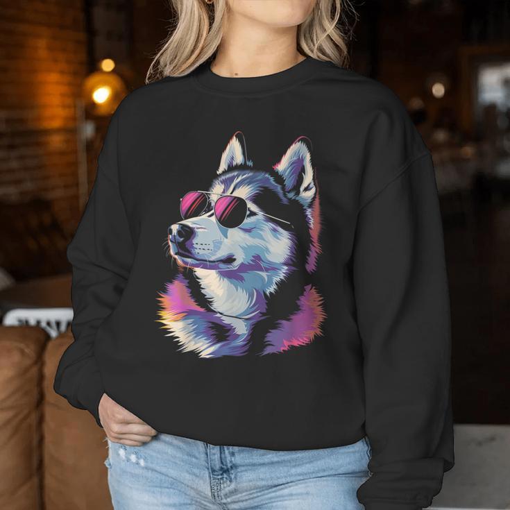 Husky Sonnenbrille Lustig Hund Mama Sibirisch Husky Papa Sweatshirt Frauen Lustige Geschenke