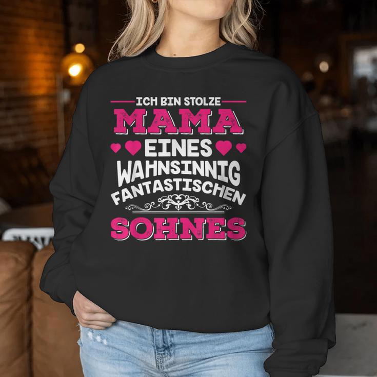 Ich Bin Stolze Mama Eines Wahnsinnig Fantastische Sohnes Sweatshirt Frauen Lustige Geschenke