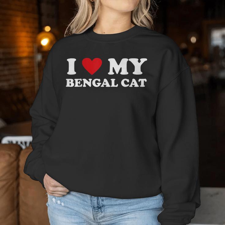 Ich Liebe Papa Mama Ich Liebe Bengal Cat Sweatshirt Frauen Lustige Geschenke