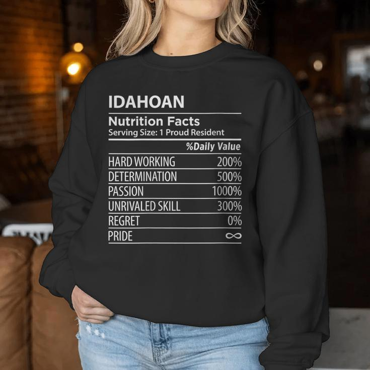 Idahoan Nutrition Facts Idaho Pride Women Sweatshirt Unique Gifts