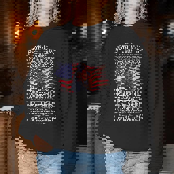 I'm A Spoiled Wife Of A Grumpy Old Veteran Husband Wife Women Sweatshirt Unique Gifts
