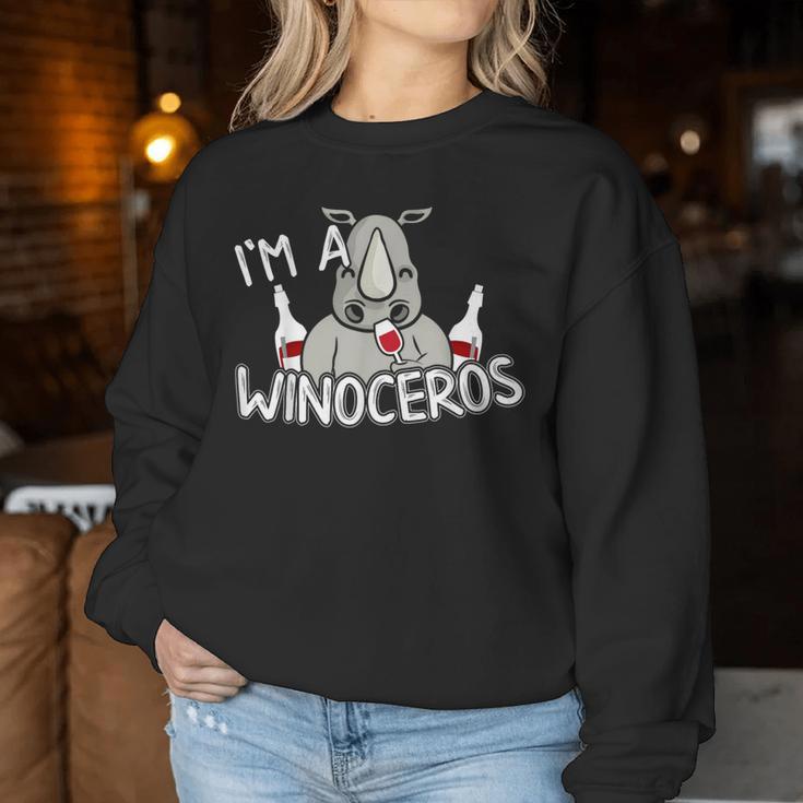 I'm A Winoceros Wine Lover Rhino Women Sweatshirt Unique Gifts