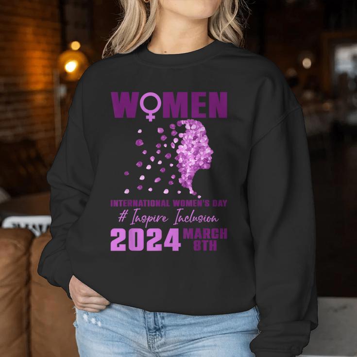 International Women's Day 2024 Floral Woman Girl Silhouette Women Sweatshirt Unique Gifts