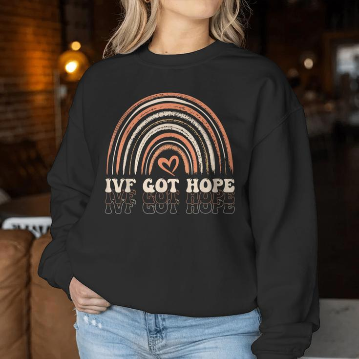 Ivf Got Hope Inspiration Rainbow Ivf Mom Fertility Surrogate Women Sweatshirt Unique Gifts