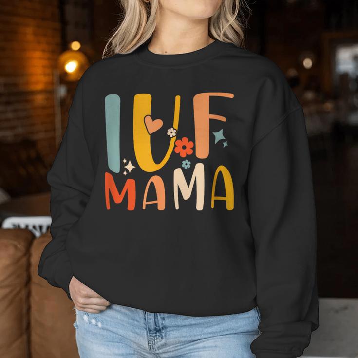 Ivf Mama Rainbow Ivf Mom Groovy Transfer Day Women Sweatshirt Unique Gifts