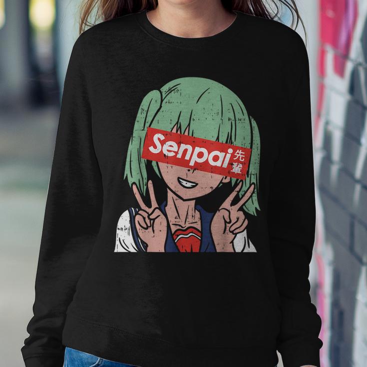 Japanese Anime School Girl Senpai Cute Notice Me Otaku Women Sweatshirt Unique Gifts