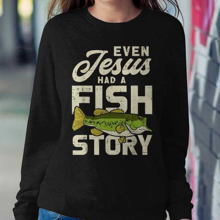 Jesus Fish Story Fisherman God Christ Fishing Christian Women Sweatshirt Unique Gifts