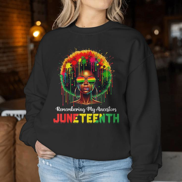 Junenth Black African Hair Remembering My Ancestors Women Sweatshirt Unique Gifts