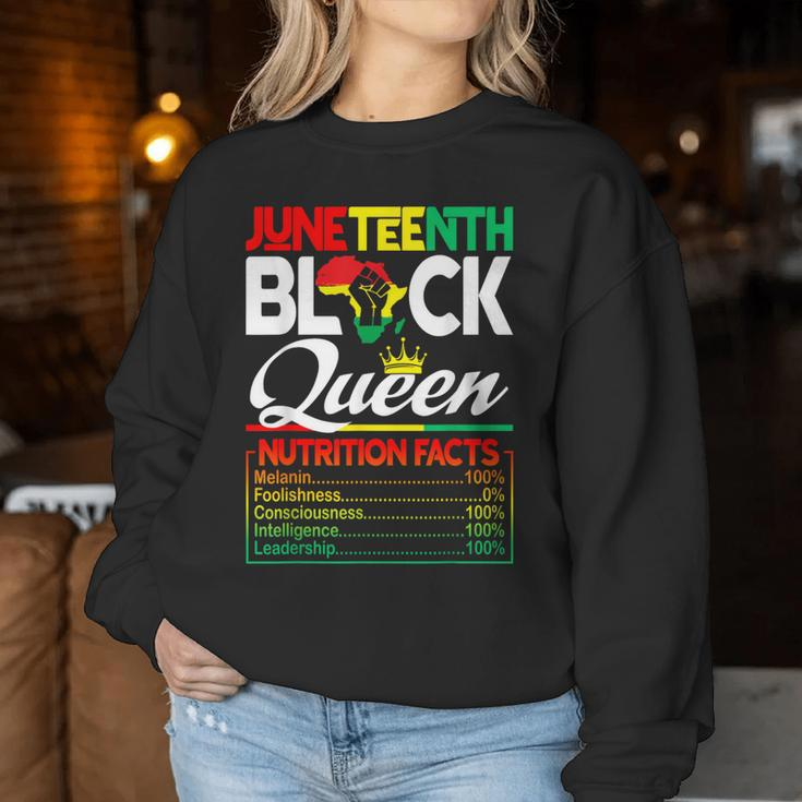 Junenth Black Queen Nutritional Facts Freedom Day Women Sweatshirt Unique Gifts