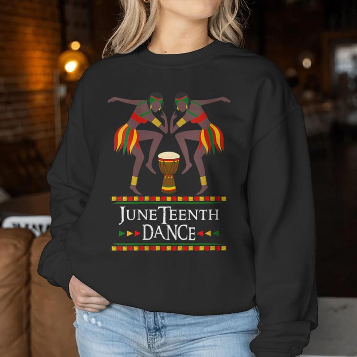 Junenth Dance American African Dancer With Djembe Drum Women Sweatshirt Unique Gifts