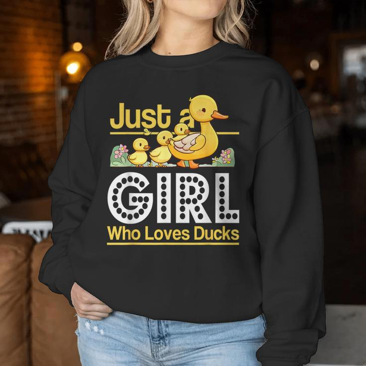 Just A Girl Who Loves Ducks Cute Duck Family Women Sweatshirt Funny Gifts