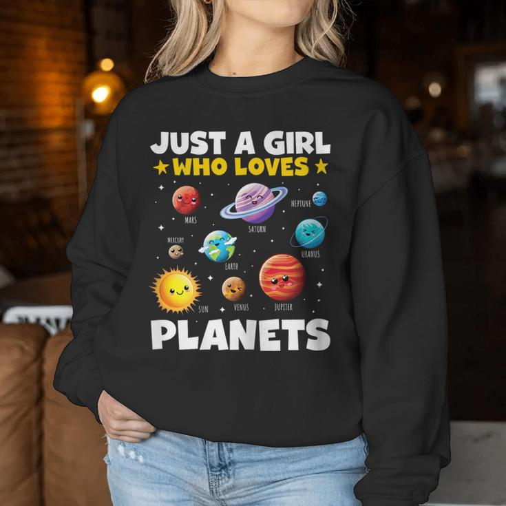 Just A Girl Who Loves Planets Solar Space Science Lover Stem Women Sweatshirt Funny Gifts