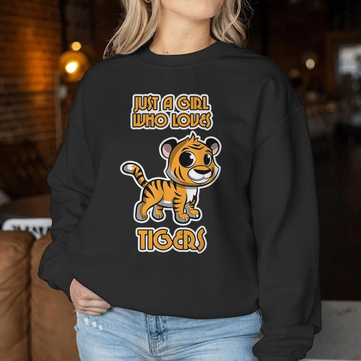 Just A Girl Wo Loves Tigers Tigercat Tiger Women Sweatshirt Unique Gifts