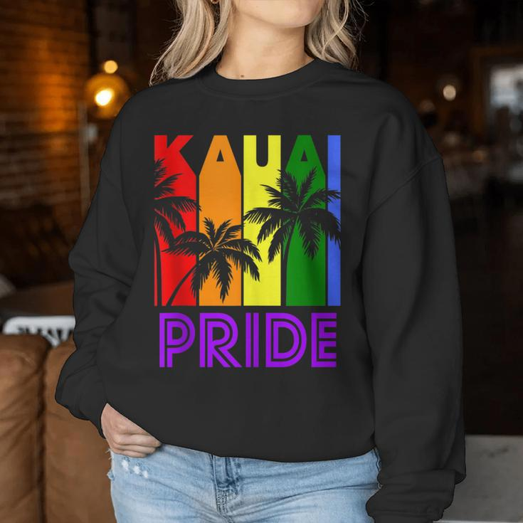 Kauai Pride Gay Pride Lgbtq Rainbow Palm Trees Women Sweatshirt Unique Gifts