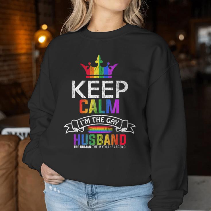 Keep Calm The Gay Husband Wife Papa Dad Family Lgbt Pride Women Sweatshirt Unique Gifts