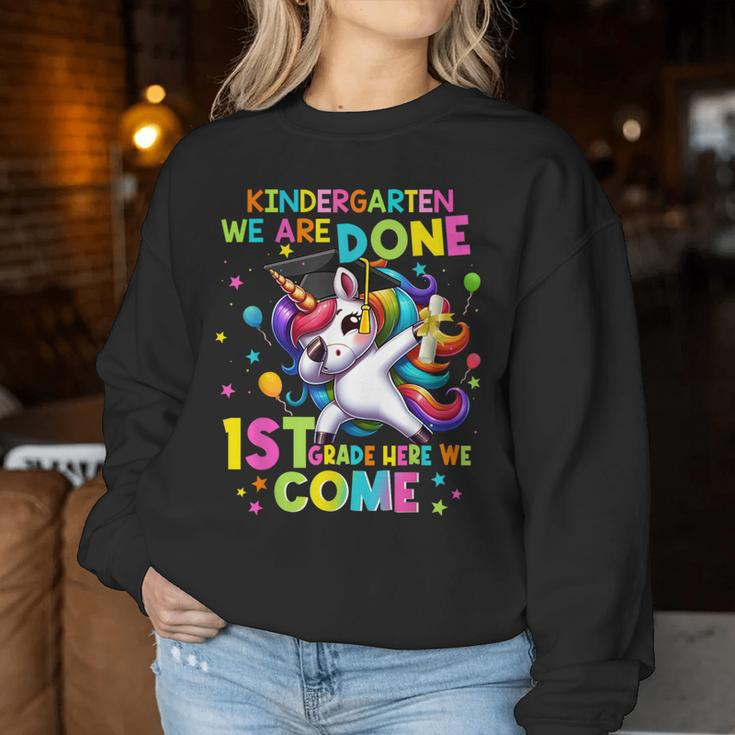 Kindergarten Graduation Cute Unicorn Girls Class Of 2024 Women Sweatshirt Personalized Gifts