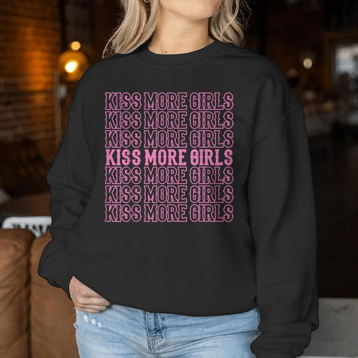 Kiss More Girls Lgbt Pride Month Lgbtq Lesbian Mom Women Sweatshirt Unique Gifts