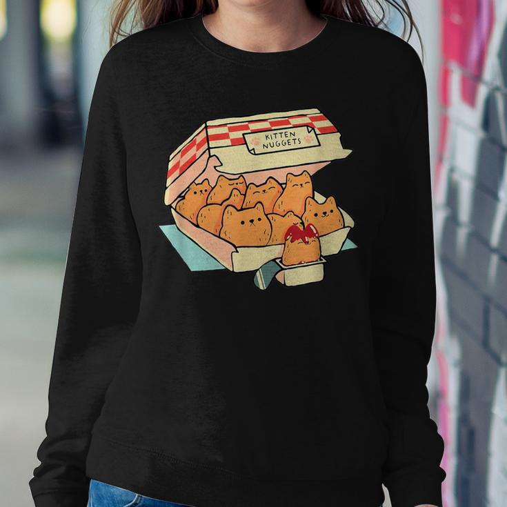 Kitten Nuggets Fast Food Cat And Chicken Nugget Lover Quote Women Sweatshirt Unique Gifts