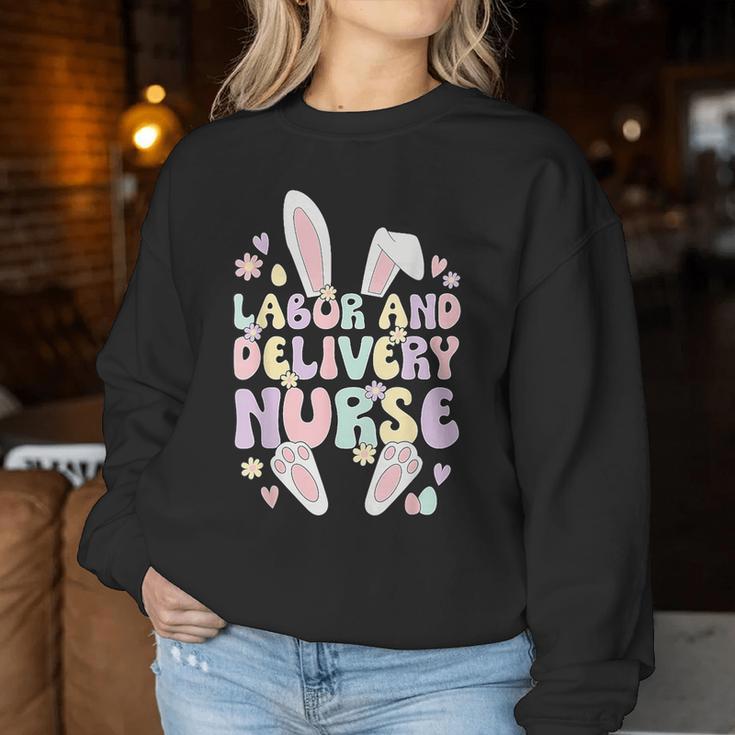 Labor And Delivery Nurse Easter Bunny L&D Nurse Easter Day Women Sweatshirt Unique Gifts