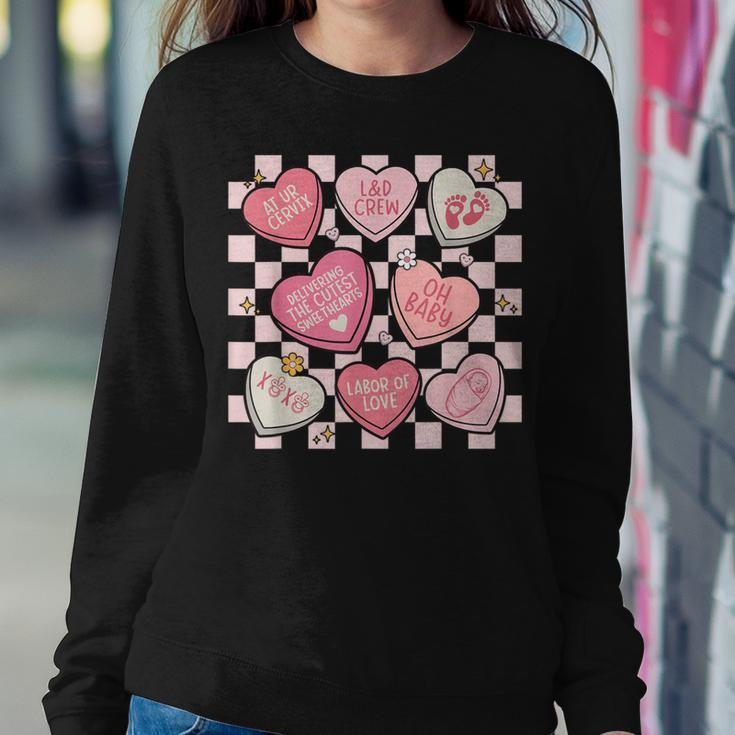 Labor And Delivery Nurse Hearts Candy Valentine's Day Women Sweatshirt Unique Gifts