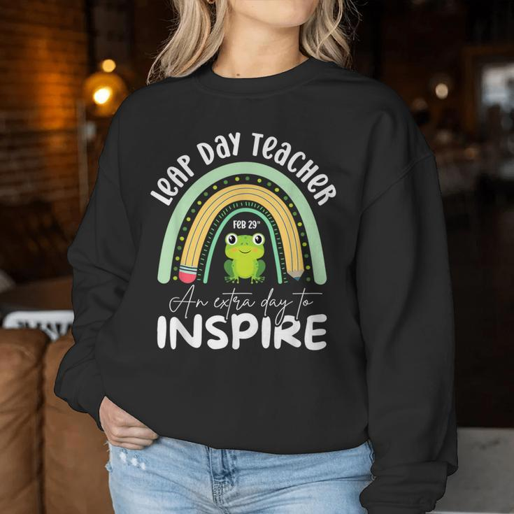 Leap Day Teacher Teaching Feb February 29Th Educator Women Sweatshirt Funny Gifts
