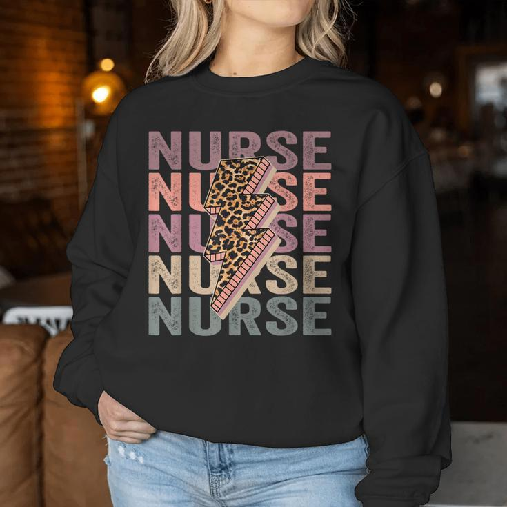 Leopard Nurse Leopard Nurses Day Women Women Sweatshirt Funny Gifts