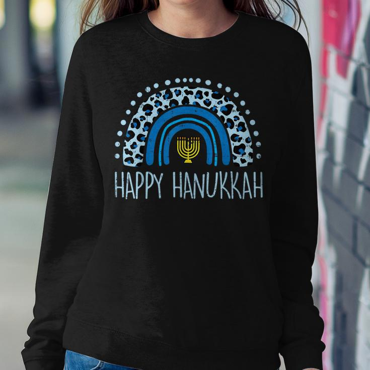 Leopard Rainbow Happy Hanukkah Chanukah Jew Girls Kid Women Sweatshirt Unique Gifts