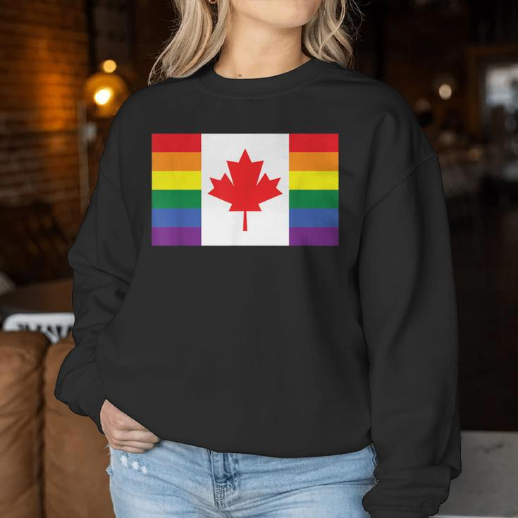 Lgbt Gay Pride Rainbow Canadian Flag Women Sweatshirt Unique Gifts
