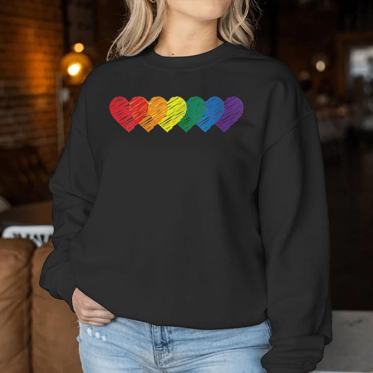 Lgbt Rainbow Heart Lgbtqia Gay Pride Rainbow Women Sweatshirt Unique Gifts