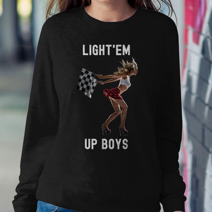 Light'em Up Boys Drag Racing Hot Girl Car Graphic Women Sweatshirt Unique Gifts