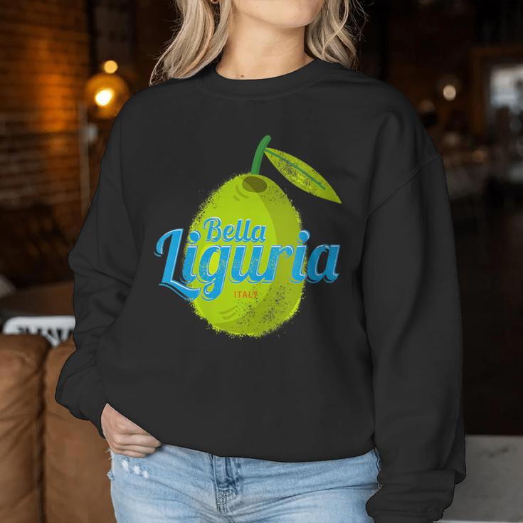 Liguria Retro Olive Italy Vintage Souvenir Women Sweatshirt Unique Gifts