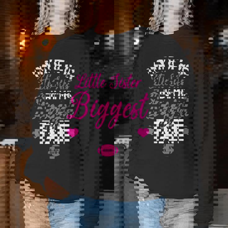 Little Sister Football Fan Little Sister Fútbol Sudadera Mujer Regalos divertidos