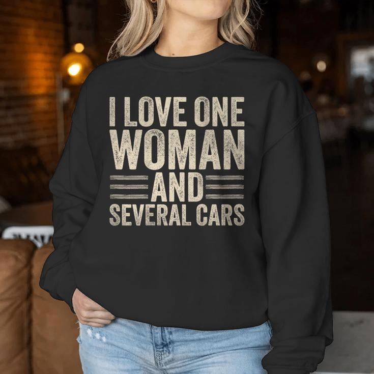 I Love One Woman And Several Cars Mechanic Car Lover Husband Women Sweatshirt Personalized Gifts