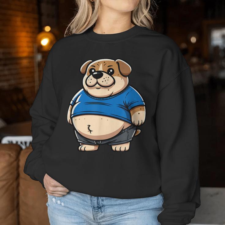 Lustiger Fetter Hund Mama Papa Familie Urlaub Haustier Liebhaber Sweatshirt Frauen Lustige Geschenke