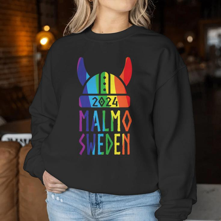 Malmo Sweden 2024 Swedish Viking Rainbow Gay Lesbian Pride Women Sweatshirt Unique Gifts